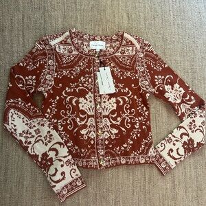 Cara Cara Alessa Jacquard Cardigan NWT Small